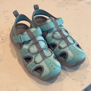 Tony Little Cheeks Fit Body All Terrain Sandals Teal Gray Hiking Water Shoes